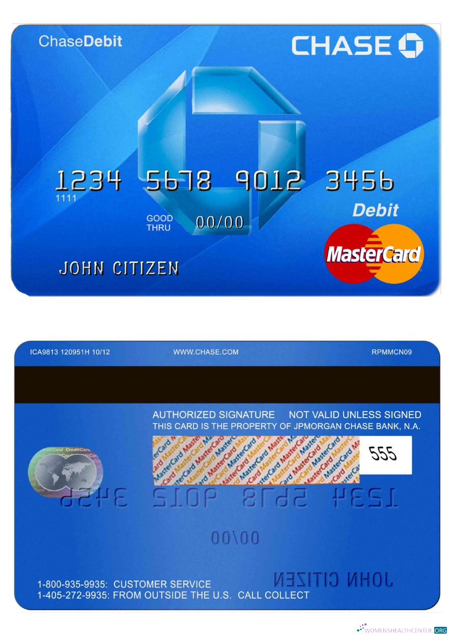 Download USA Chase bank MasterCard debit card Photoshop template
